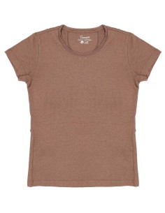 T-SHIRT DONNA GIROCOLLO IN CANAPA - NOCE