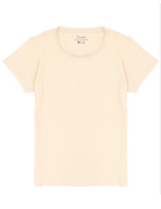 T-SHIRT DONNA GIROCOLLO IN CANAPA - NUDE 2