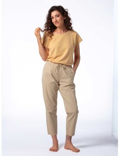 T-SHIRT RAGLAN DONNA IN CANAPA - BEIGE