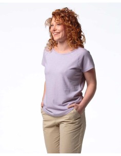 T-SHIRT RAGLAN DONNA IN CANAPA - LILLA 2