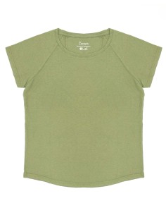 T-SHIRT RAGLAN DONNA IN CANAPA - SALVIA