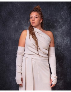 MAXIMAGLIA SMANICATA IN LANA E CASHMERE "LUNA" - CALCE