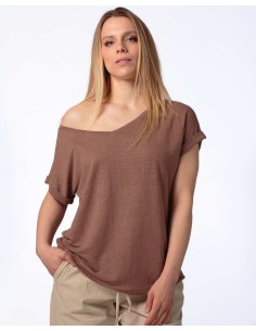 T-SHIRT DONNA AMPIA IN 100% CANAPA - NERO 2