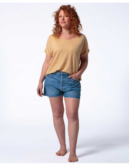 T-SHIRT DONNA AMPIA IN 100% CANAPA