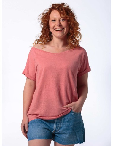 T-SHIRT DONNA AMPIA IN 100% CANAPA