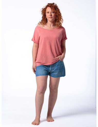 T-SHIRT DONNA AMPIA IN 100% CANAPA