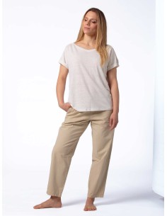 T-SHIRT DONNA AMPIA IN 100% CANAPA - BIANCO 2