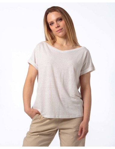 T-SHIRT DONNA AMPIA IN 100% CANAPA