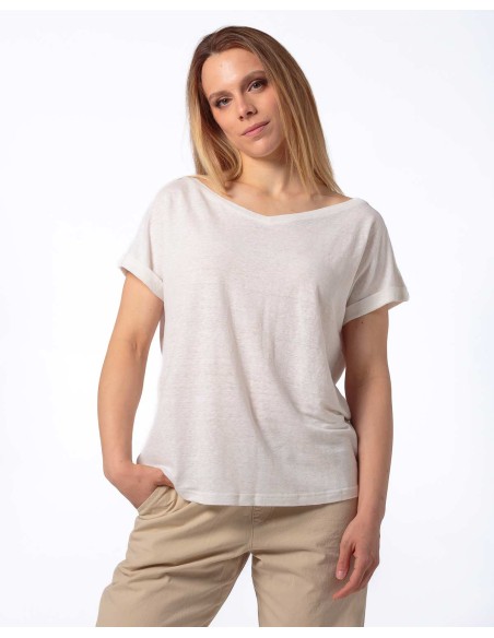 T-SHIRT DONNA AMPIA IN 100% CANAPA