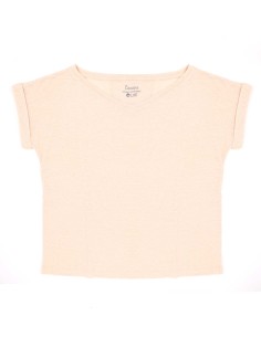 T-SHIRT DONNA AMPIA IN 100% CANAPA - NUDE