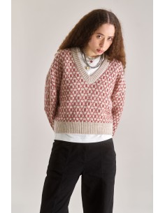 MAGLIONE IN LANA D'AGNELLO "EFFIE" - ROSA