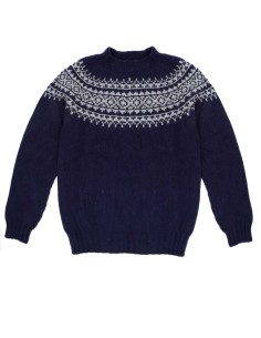 MAGLIONE UOMO SCOZZESE IN LANA D'AGNELLO "YOKE" - NAVY