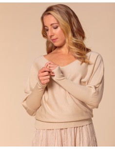 MAGLIA SCOLLO "V" CASHMIRETTA IN SETA E CASHMERE "ELISA"... 2