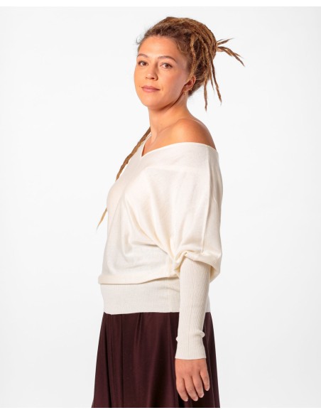 MAGLIA SCOLLO "V" CASHMIRETTA IN SETA E CASHMERE "ELISA"