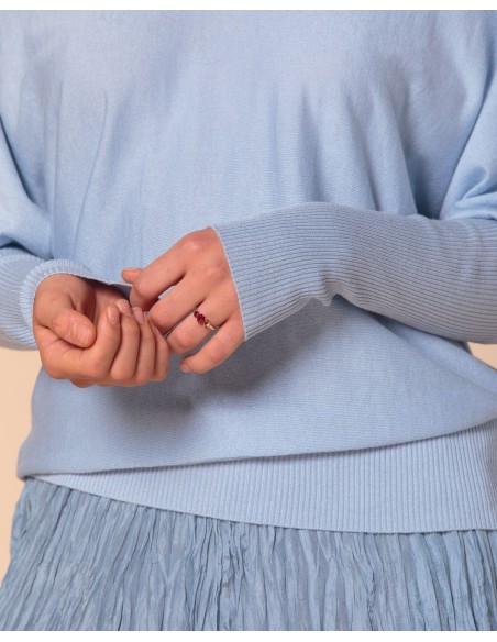 MAGLIA SCOLLO "V" CASHMIRETTA IN SETA E CASHMERE "ELISA"