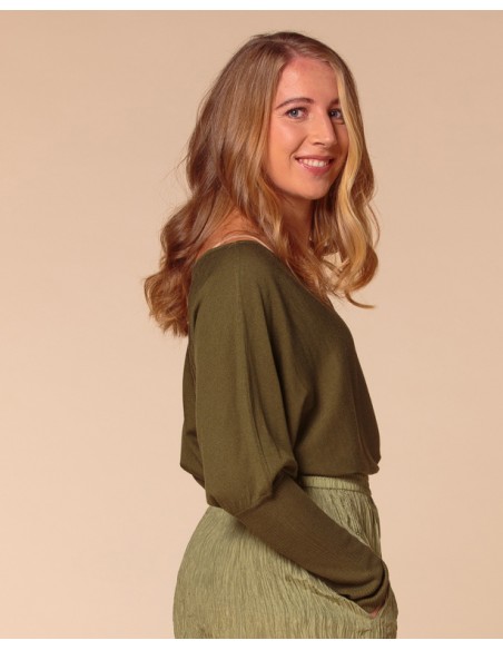 MAGLIA SCOLLO "V" CASHMIRETTA IN SETA E CASHMERE "ELISA"