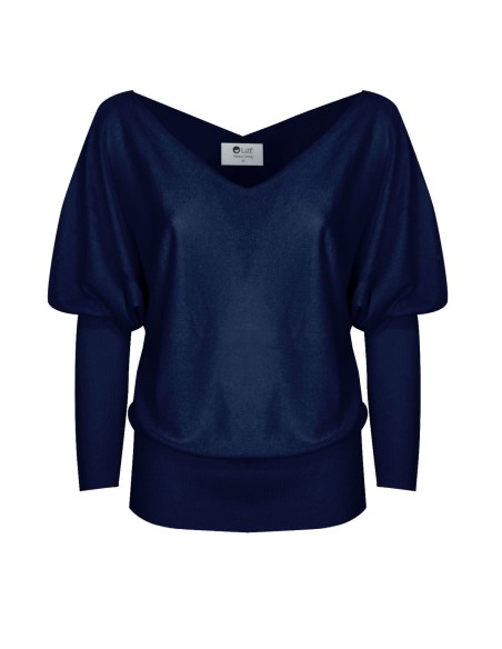 MAGLIA SCOLLO "V" CASHMIRETTA IN SETA E CASHMERE "ELISA"