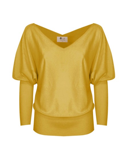 MAGLIA SCOLLO "V" CASHMIRETTA IN SETA E CASHMERE "ELISA"