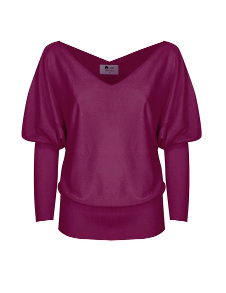 MAGLIA SCOLLO "V" CASHMIRETTA IN SETA E CASHMERE "ELISA"