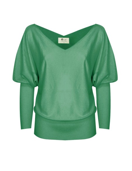 MAGLIA SCOLLO "V" CASHMIRETTA IN SETA E CASHMERE "ELISA"