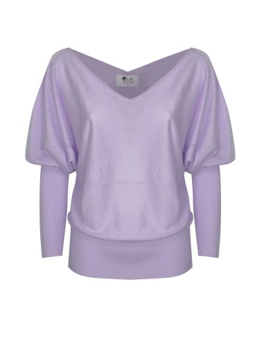 MAGLIA SCOLLO "V" CASHMIRETTA IN SETA E...