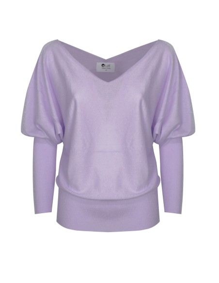 MAGLIA SCOLLO "V" CASHMIRETTA IN SETA E CASHMERE "ELISA"