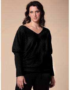 MAGLIA SCOLLO "V" CASHMIRETTA IN SETA E CASHMERE "ELISA"...