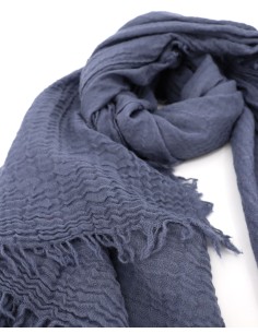 STOLA IN LANA MERINO EXTRAFINE 110X210 - DENIM 2