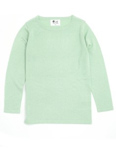 CASHMIRETTA KIDS MANICA LUNGA IN SETA E CASHMERE  - SALVIA