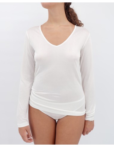 MAGLIA PURA SETA MANICHE LUNGHE SCOLLO V