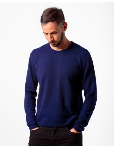 PULL UOMO IN 100% BABY CASHMERE "OLIVER" - BLU