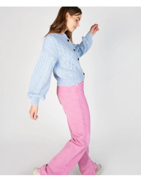 CARDIGAN MORBIDO IN LANA IRLANDESE "CLOVER"