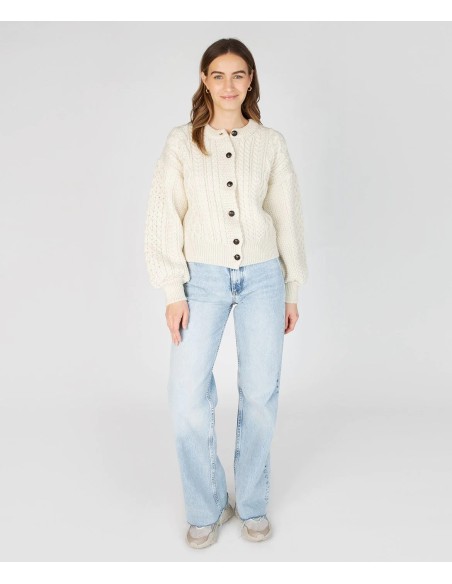 CARDIGAN MORBIDO IN LANA IRLANDESE "CLOVER"