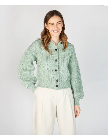 CARDIGAN MORBIDO IN LANA IRLANDESE "CLOVER"