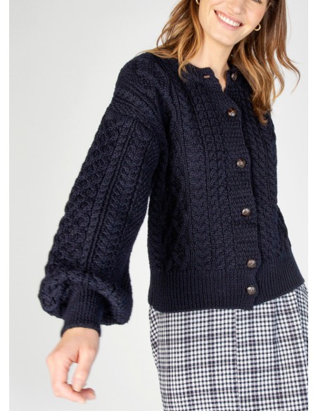 CARDIGAN MORBIDO IN LANA IRLANDESE "CLOVER"