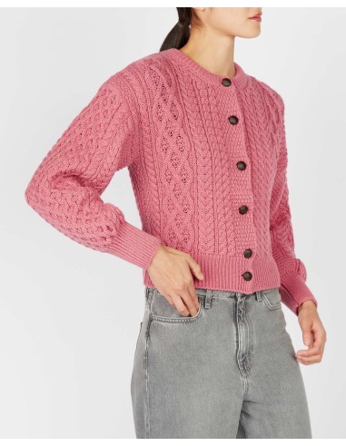 CARDIGAN MORBIDO IN LANA IRLANDESE "CLOVER"