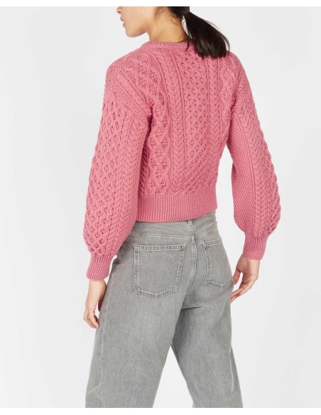 CARDIGAN MORBIDO IN LANA IRLANDESE "CLOVER"