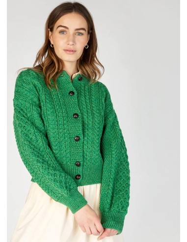 CARDIGAN MORBIDO IN LANA IRLANDESE "CLOVER"