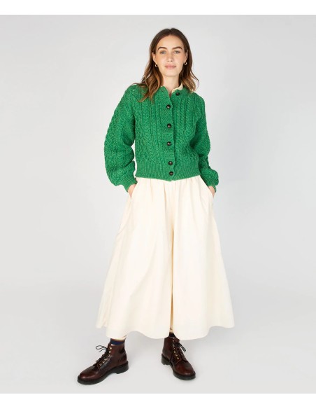 CARDIGAN MORBIDO IN LANA IRLANDESE "CLOVER"