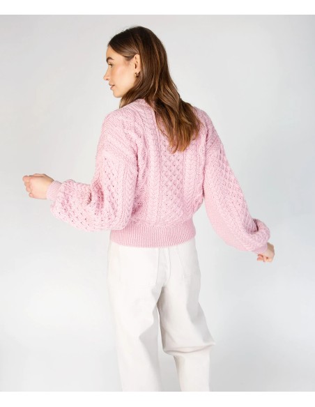 CARDIGAN MORBIDO IN LANA IRLANDESE "CLOVER"