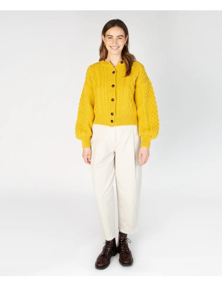 CARDIGAN MORBIDO IN LANA IRLANDESE "CLOVER"