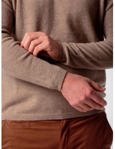 PULL UOMO IN 100% BABY CASHMERE "OLIVER" - MARRONE 2