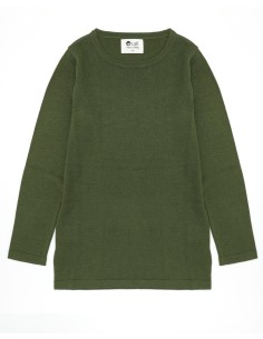 CASHMIRETTA KIDS MANICA LUNGA IN SETA E CASHMERE  - KAKI