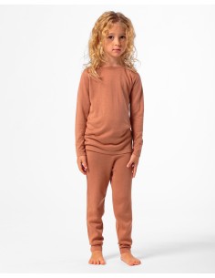 CASHMIRETTA KIDS MANICA LUNGA IN SETA E CASHMERE  - MOCHA