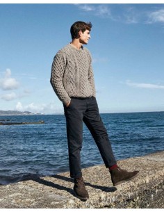 MAGLIONE IN LANA VERGINE IRLNDESE E CASHMERE - BEIGE 2