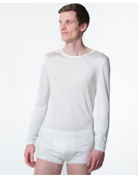 MAGLIA MANICA LUNGA IN PURA SETA UOMO