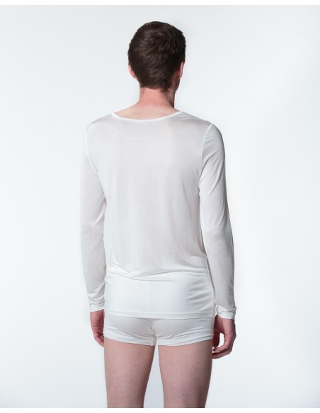 MAGLIA MANICA LUNGA IN PURA SETA UOMO