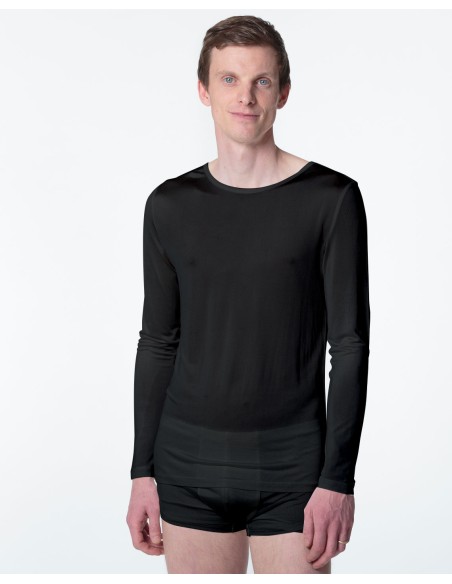 MAGLIA MANICA LUNGA IN PURA SETA UOMO