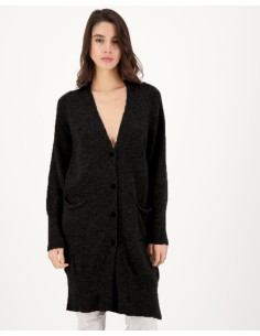 CARDIGAN  IN 100% BABY ALPACA "DIVINE" - NERO