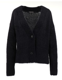 CARDIGAN IN KID MOHAIR E LANA MERINO "IZEL" - NERO